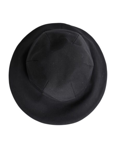 Black Cotton Wide Brim Bucket Hat - Image 6