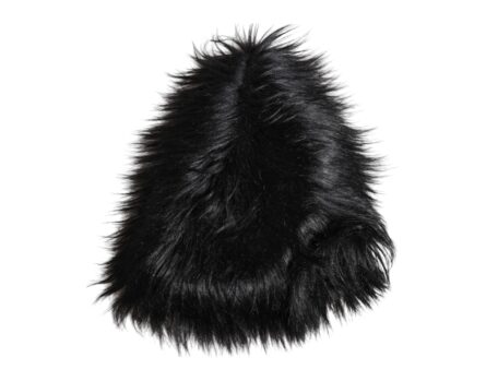 Black Acrylic Fur Womens Bucket Hat - Image 3