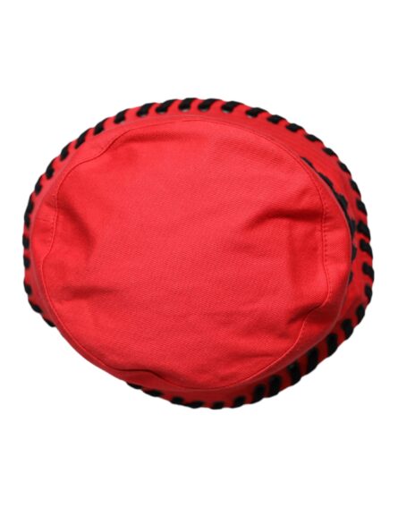 Red Lace Polyester Wide Brim Bucket Hat - Image 4
