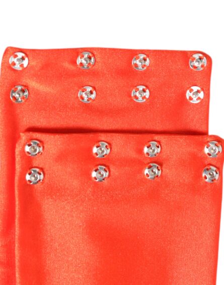 Orange Nylon Stretch Women Neck Warmer Scarf - Image 4