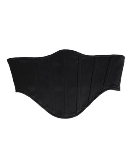 Black Cotton Waist Tuxedo Belt Cummerbund - Image 3
