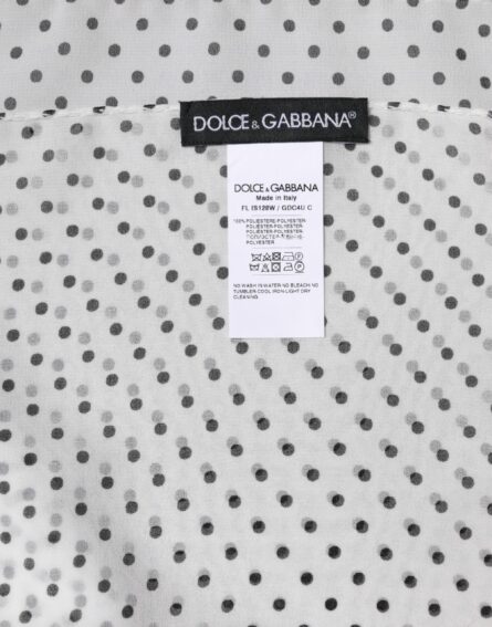 White Polka Dots Polyester Wrap Shawl Scarf - Image 6