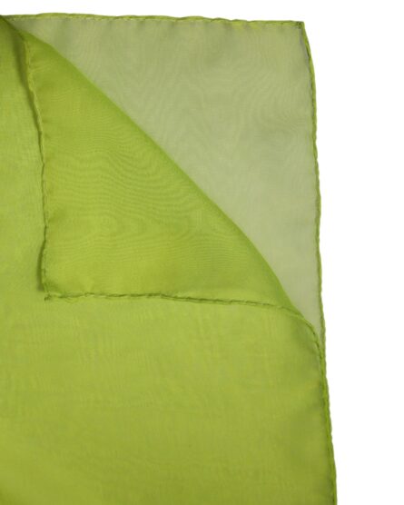 Green Silk Rectangle Wrap Shawl Neck Warmer Scarf - Image 4