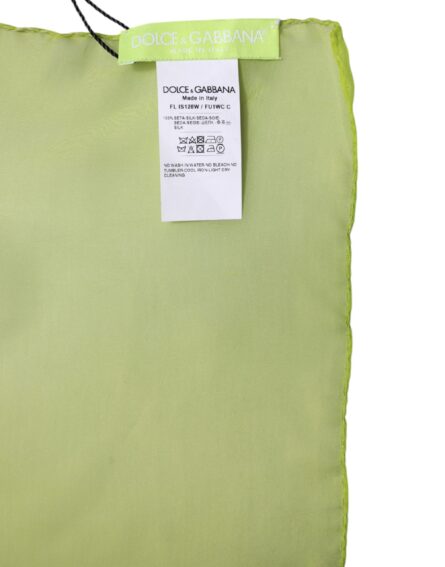 Green Silk Rectangle Wrap Shawl Neck Warmer Scarf - Image 6