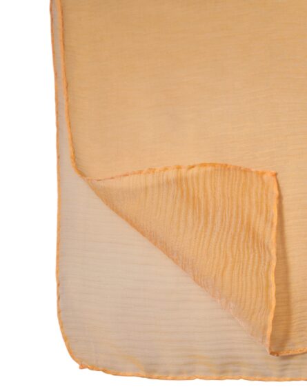 Orange Silk Rectangle Wrap Shawl Scarf - Image 5