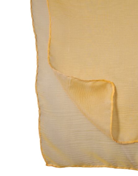 Yellow Silk Rectangle Wrap Shawl Scarf - Image 6
