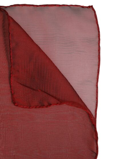 Red Silk Rectangle Women Wrap Shawl Scarf - Image 5