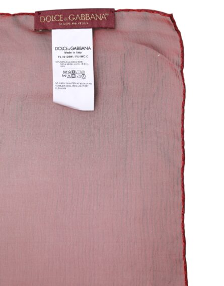 Red Silk Rectangle Women Wrap Shawl Scarf - Image 6