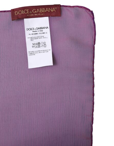 Purple Silk Rectangle Wrap Shawl Scarf - Image 6