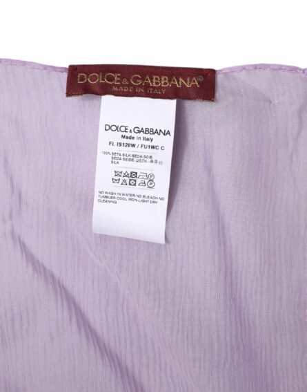 Purple Silk Rectangle Wrap Shawl Scarf - Image 6