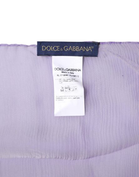 Purple Silk Rectangle Wrap Shawl Scarf - Image 11