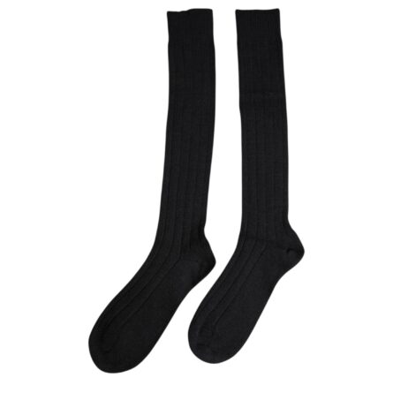 Black DG Logo Print Over The Calf Socks - Image 7