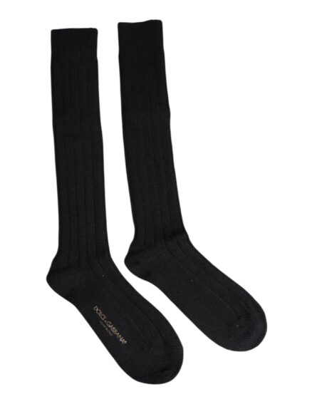 Black DG Logo Print Over The Calf Socks - Image 4