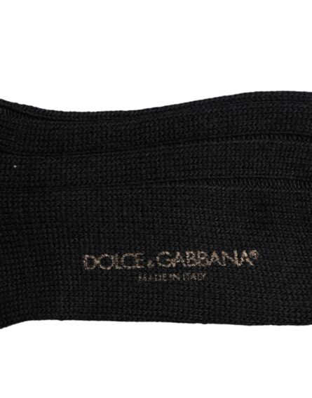 Black DG Logo Print Over The Calf Socks - Image 5
