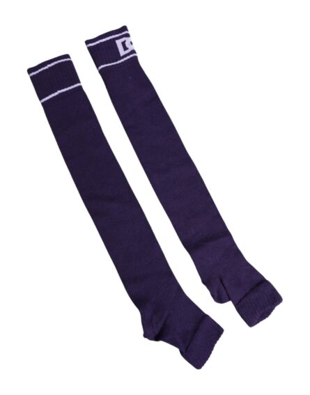 Purple Cotton DG Logo Print Open Toe Socks - Image 6