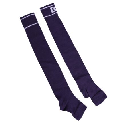 Purple Cotton DG Logo Print Open Toe Socks - Image 3