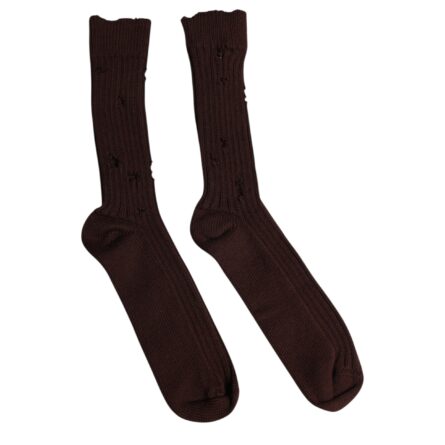 Brown Cotton Stretch Over The Calf Socks - Image 8