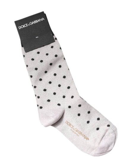 Gray Viscose Stretch Dotted Socks - Image 7