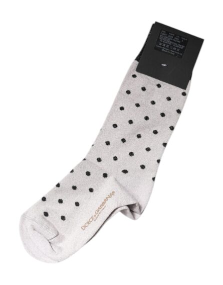 Gray Viscose Stretch Dotted Socks - Image 3