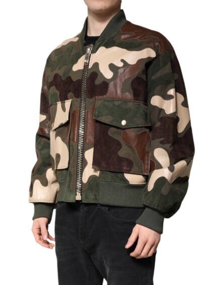 Multicolor Cotton Bomber Full Zip Jacket - Image 3