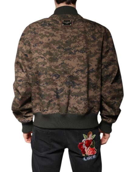 Brown Camouflage Bomber Full Zip Jacket - Image 3