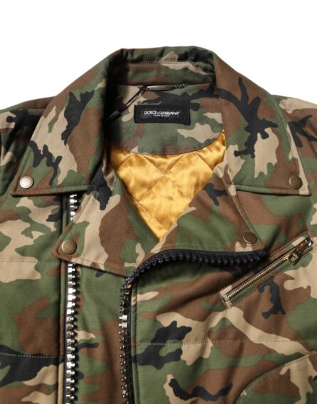 Multicolor Camouflage Nylon Biker Jacket - Image 10