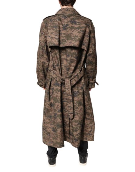 Multicolor Camouflage Double Breasted Coat Jacket - Image 4
