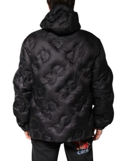 Black Hooded Parka Coat Winter Jacket - Image 4