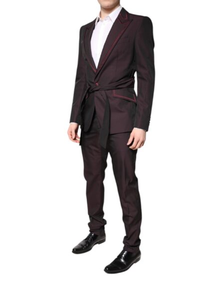 Maroon Single Breasted Formal 2 Piece Suit - Image 3