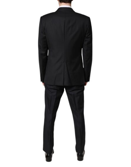 Black Double Breasted Formal 3 Piece Suit - Image 4