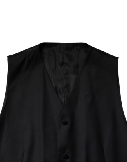Black Double Breasted Formal 3 Piece Suit - Image 8