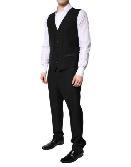 Black Single Breasted Formal 3 Piece Suit - Image 6