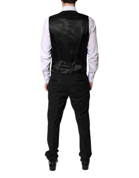 Black Single Breasted Formal 3 Piece Suit - Image 7