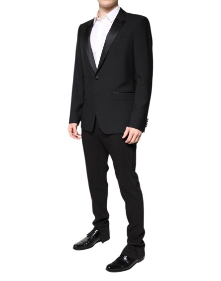 Black Wool Single Breasted Blazer Jacket - Image 3