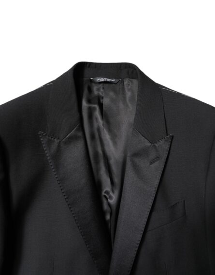 Black Wool Single Breasted Blazer Jacket - Image 5